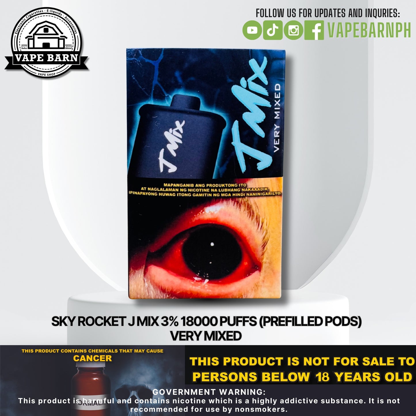 Sky Rocket J Mix 3% 18000 Puffs (Prefilled Pods)