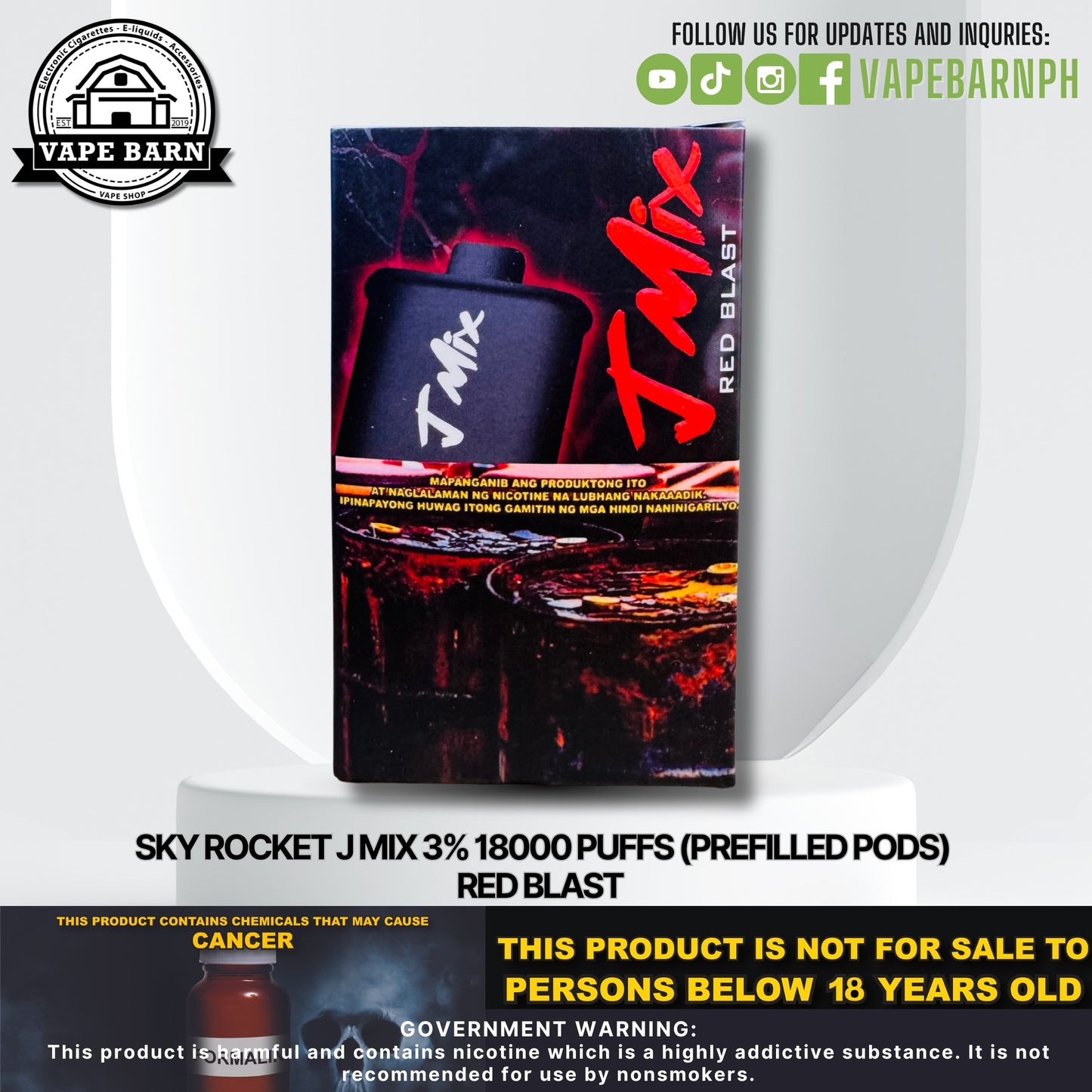 Sky Rocket J Mix 3% 18000 Puffs (Prefilled Pods)
