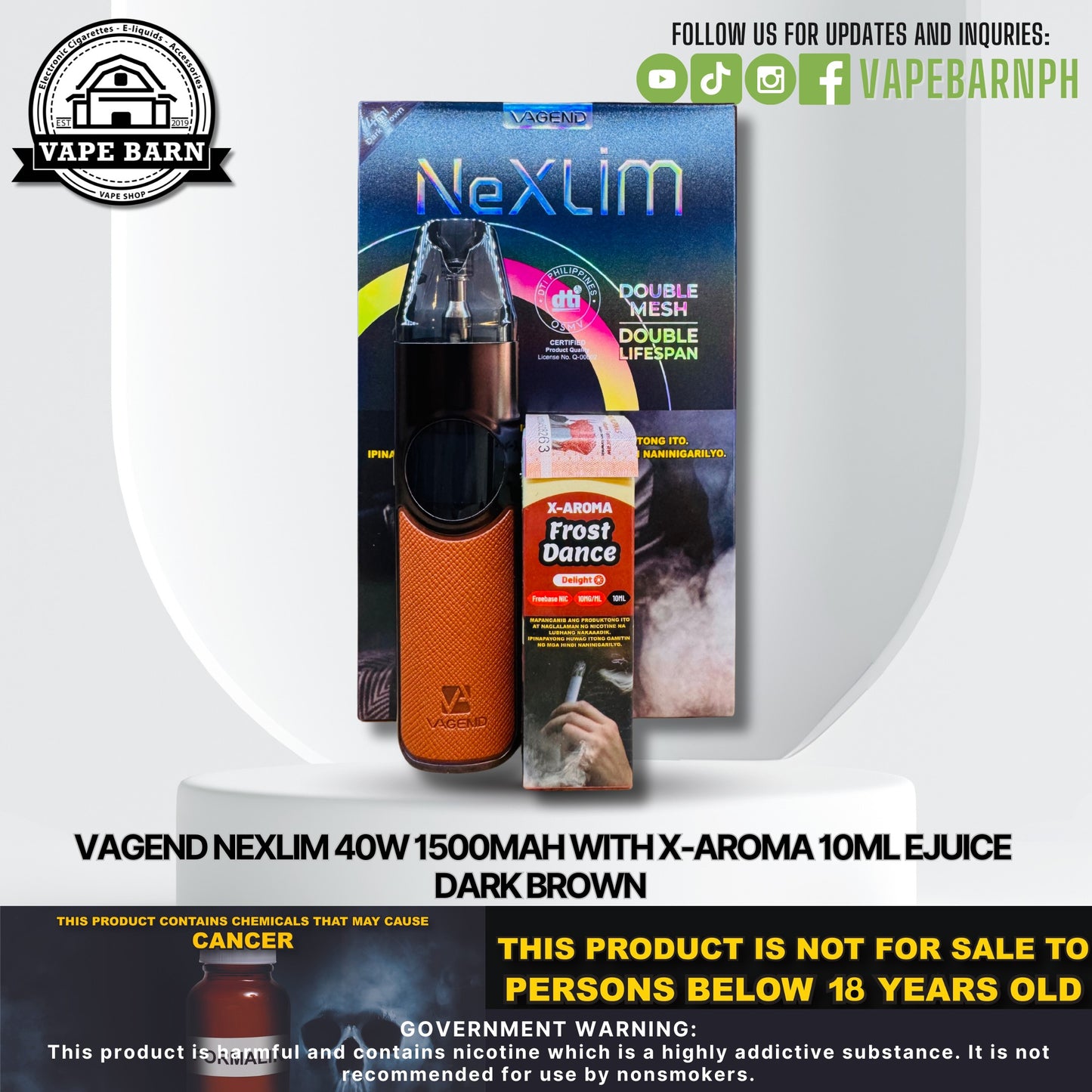 Vagend NeXlim 40W 1500mAh with X-AROMA 10ml Ejuice