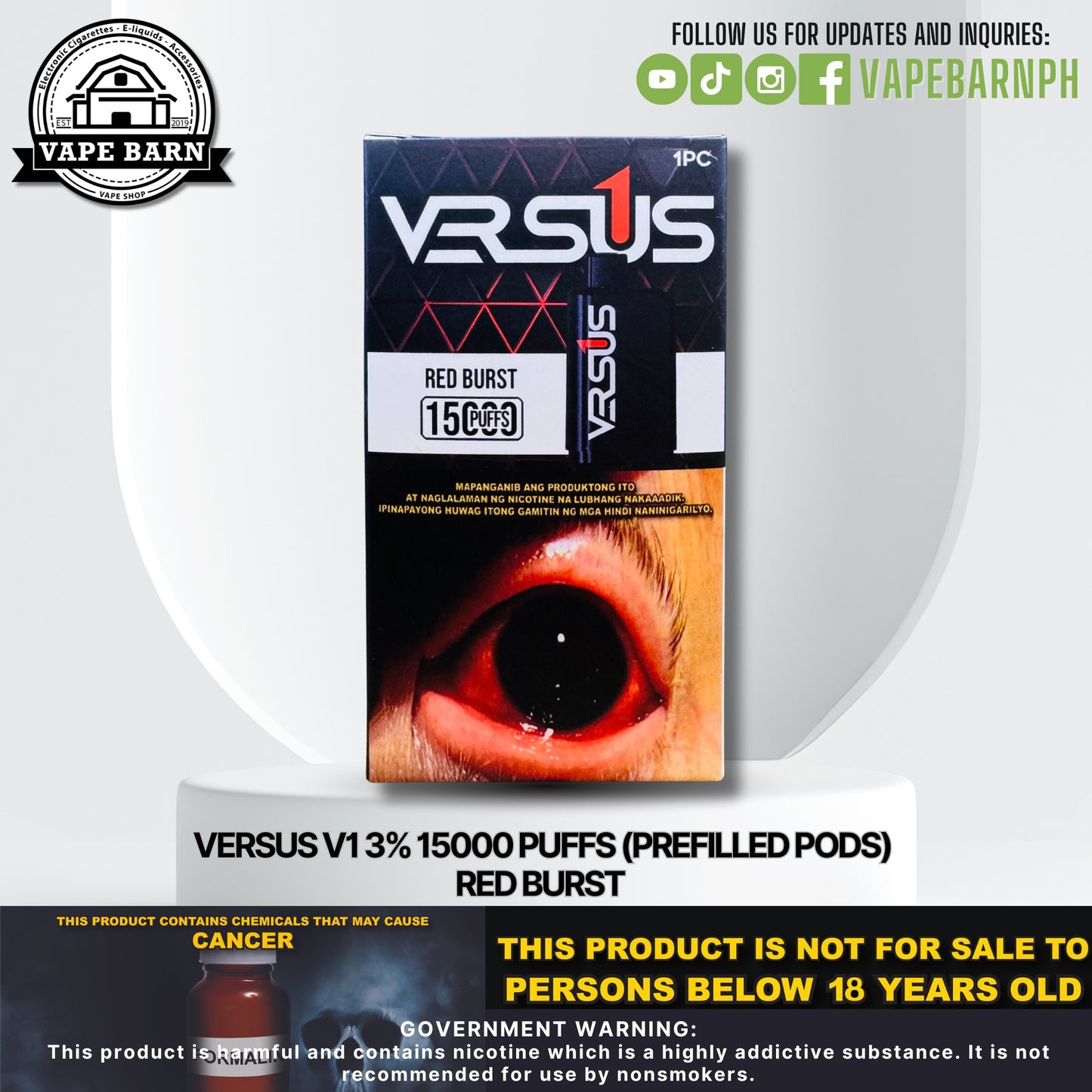 Versus V1 3% 15000 Puffs (Prefilled Pods)