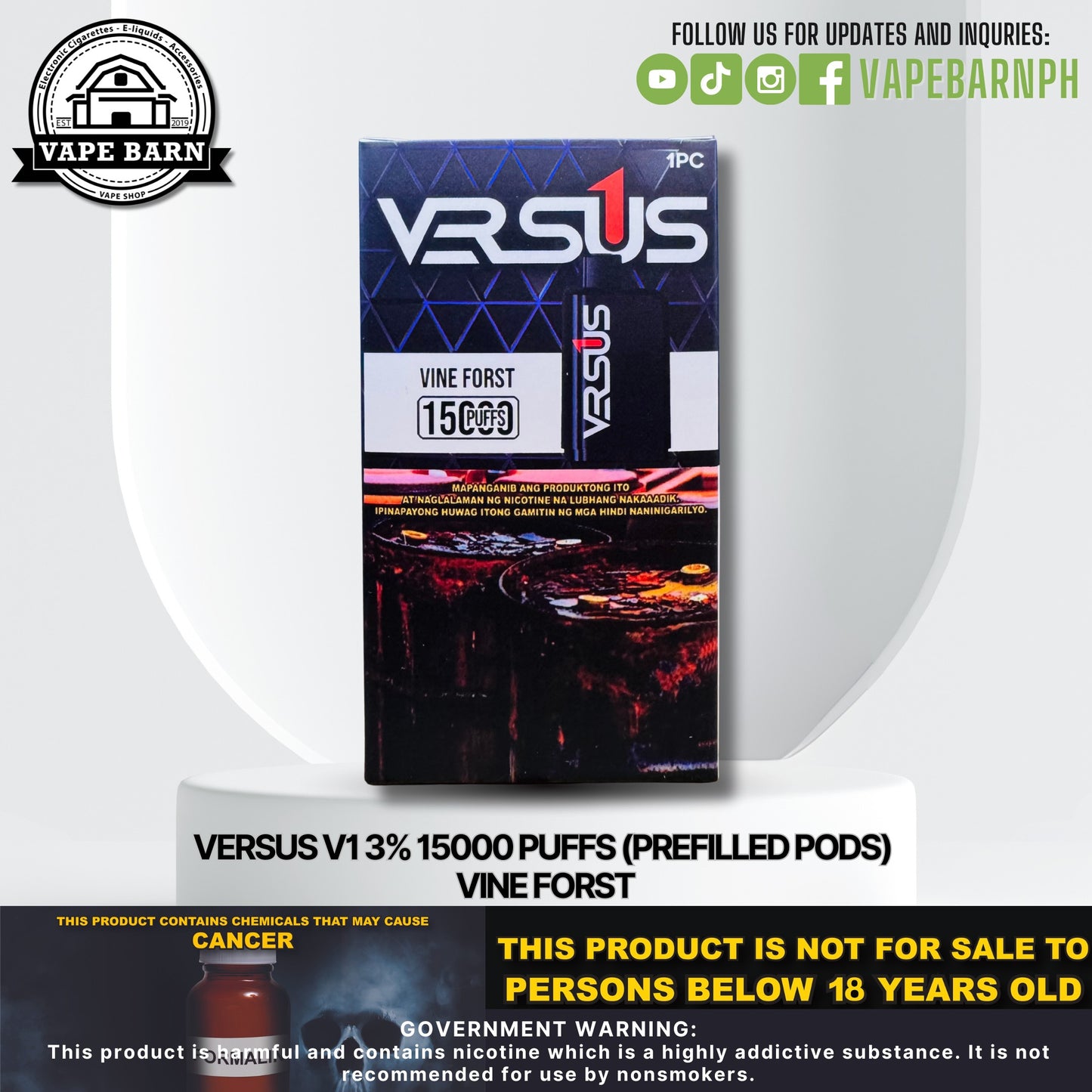 Versus V1 3% 15000 Puffs (Prefilled Pods)