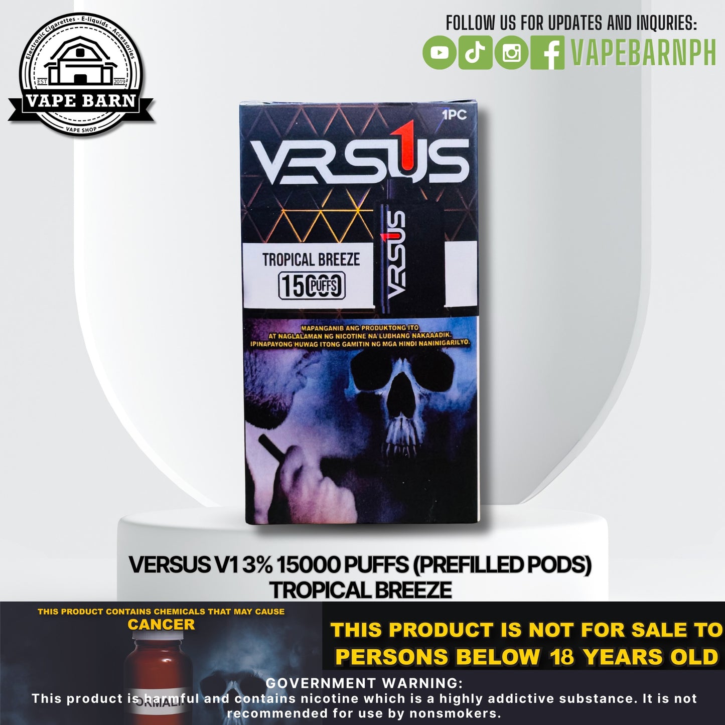Versus V1 3% 15000 Puffs (Prefilled Pods)