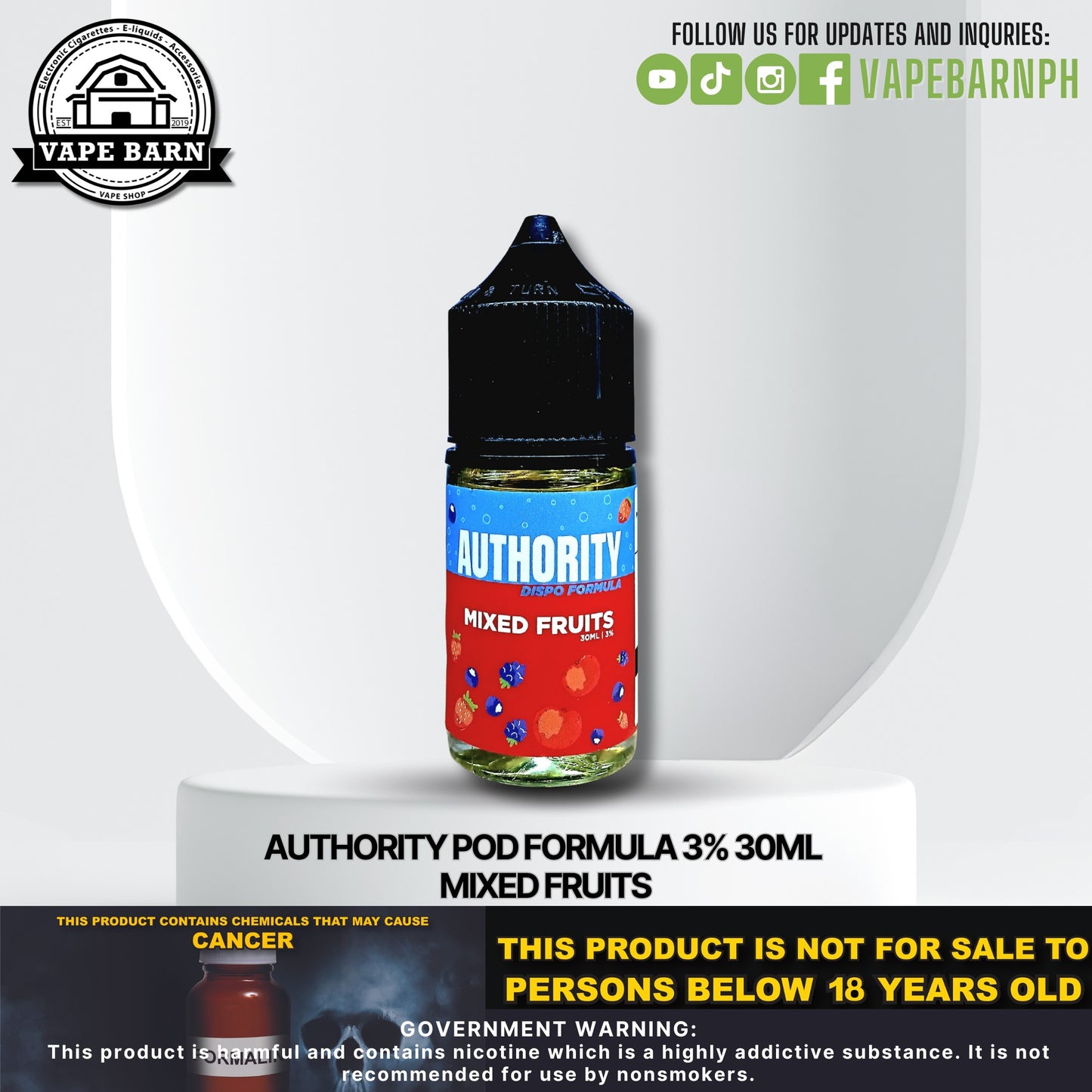 Demon Vape Authority Pod Formula 3% 30ml