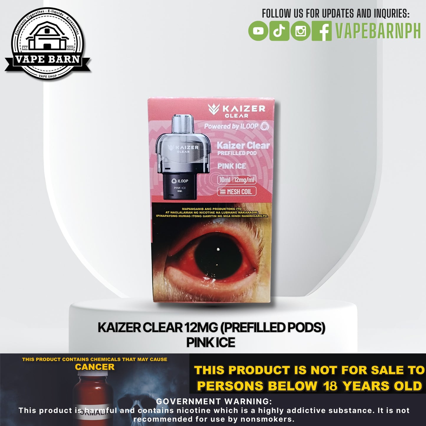 Kaizer Clear 12mg (Prefilled Pods) / Battery