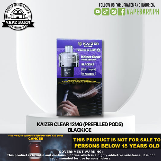 Kaizer Clear 12mg (Prefilled Pods) / Battery