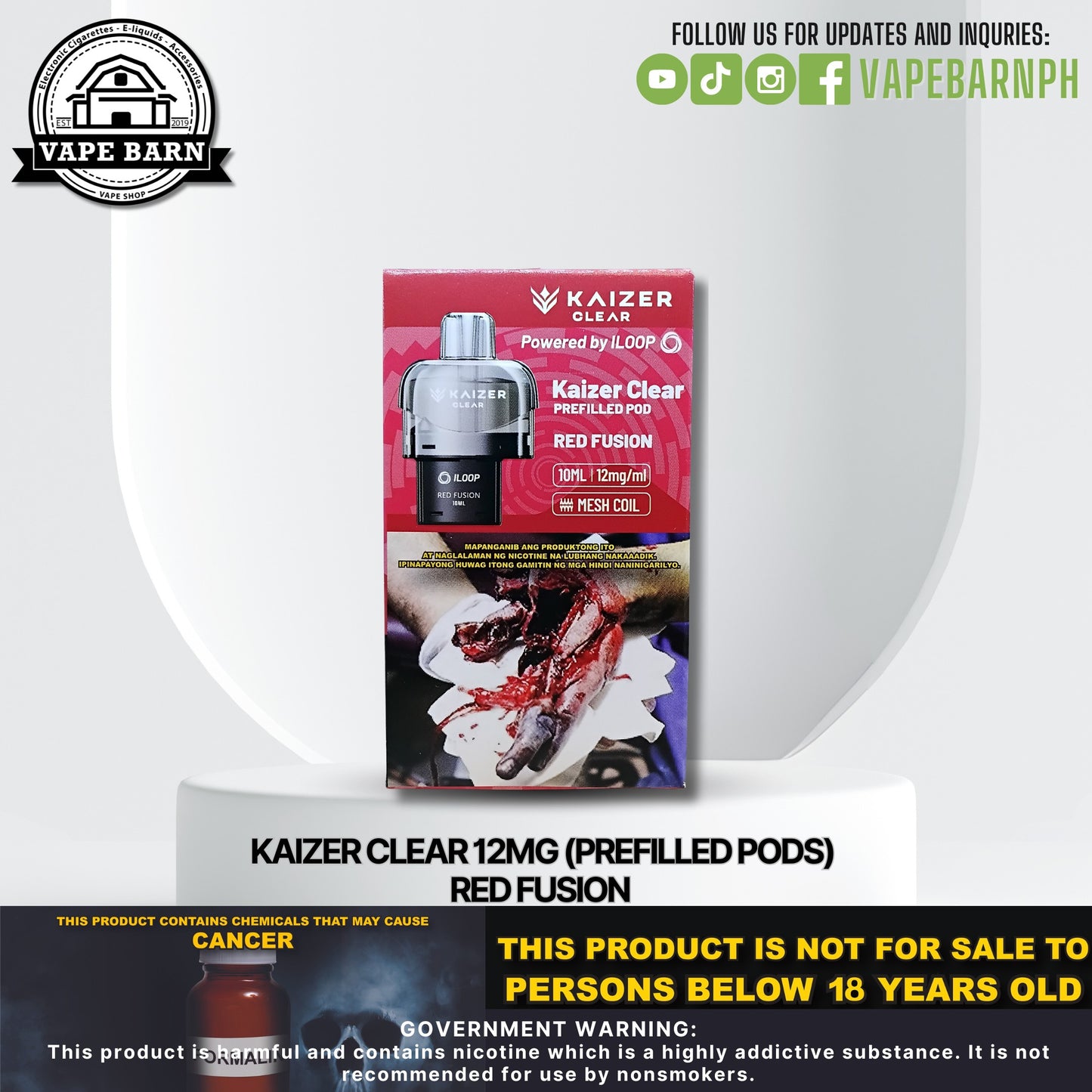Kaizer Clear 12mg (Prefilled Pods) / Battery