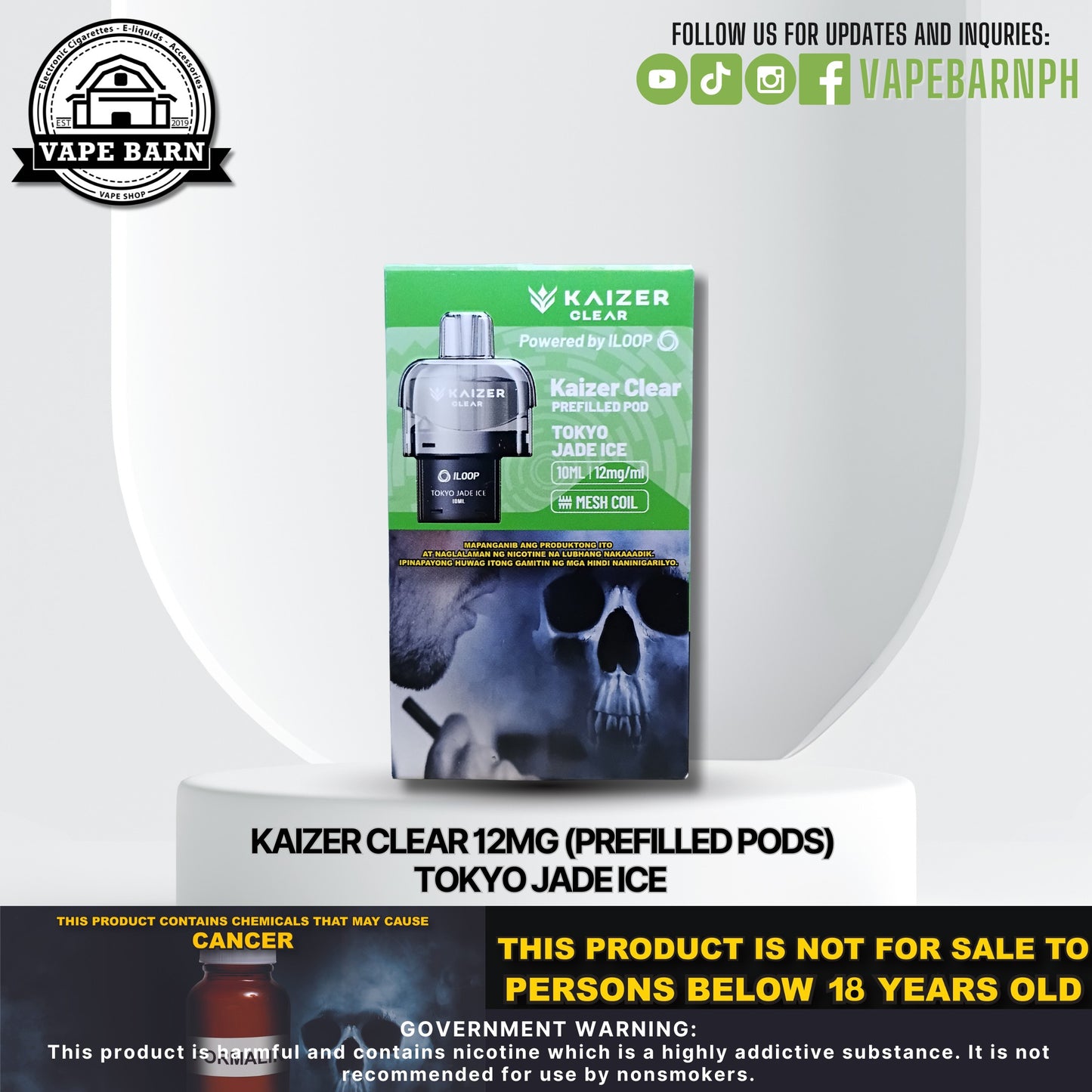 Kaizer Clear 12mg (Prefilled Pods) / Battery