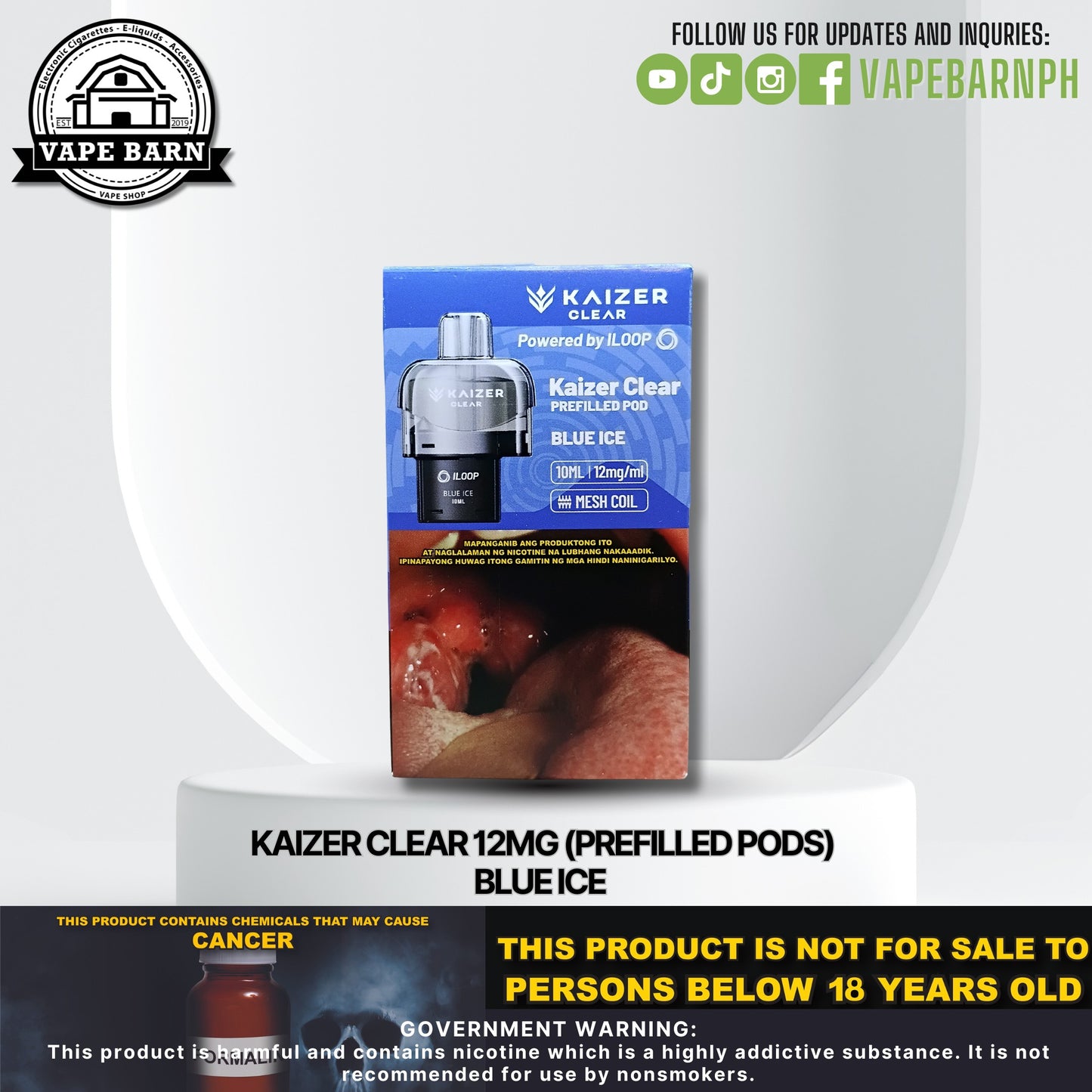 Kaizer Clear 12mg (Prefilled Pods) / Battery