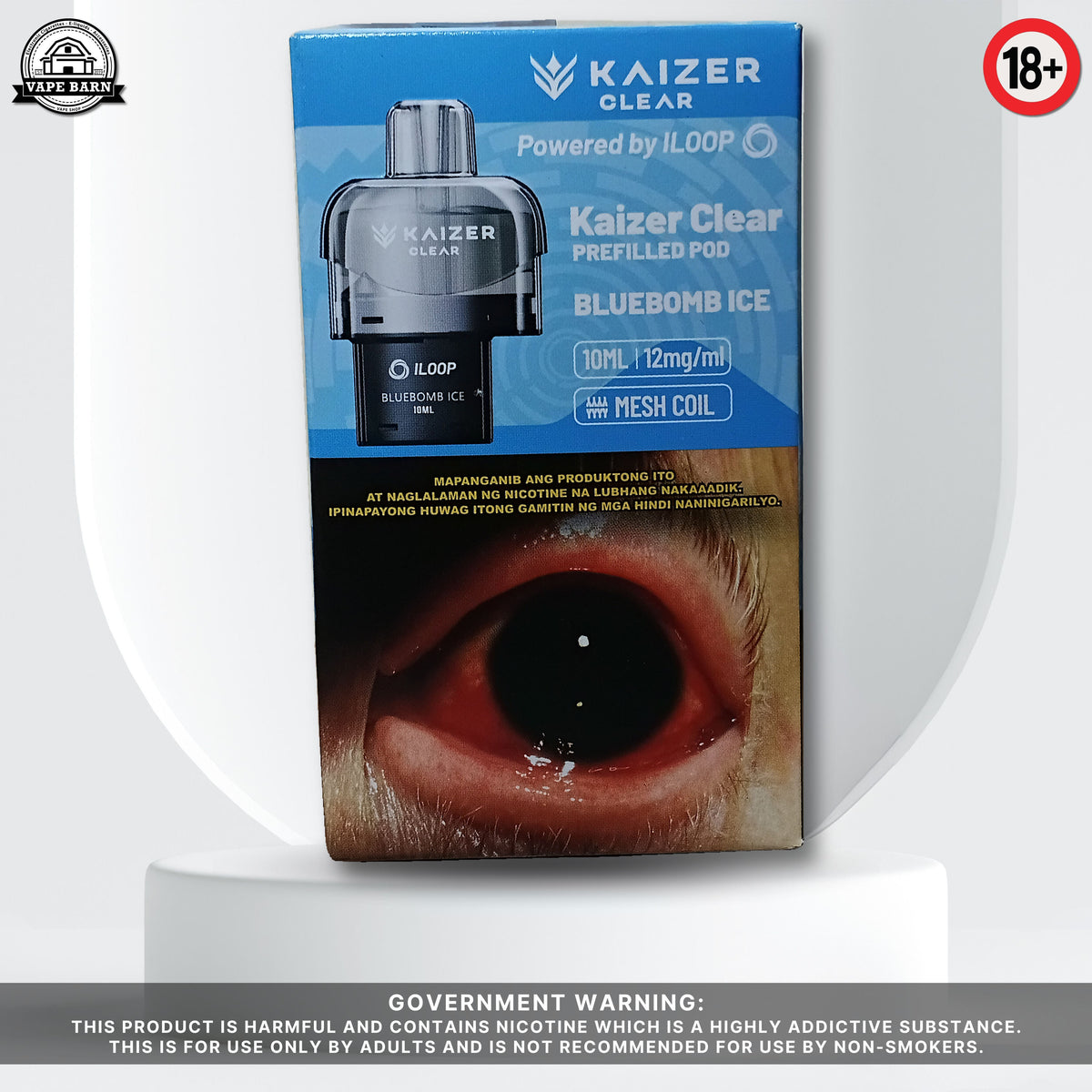 KAIZER Clear (Prefilled Pod) 1.2% - Bluebomb Ice