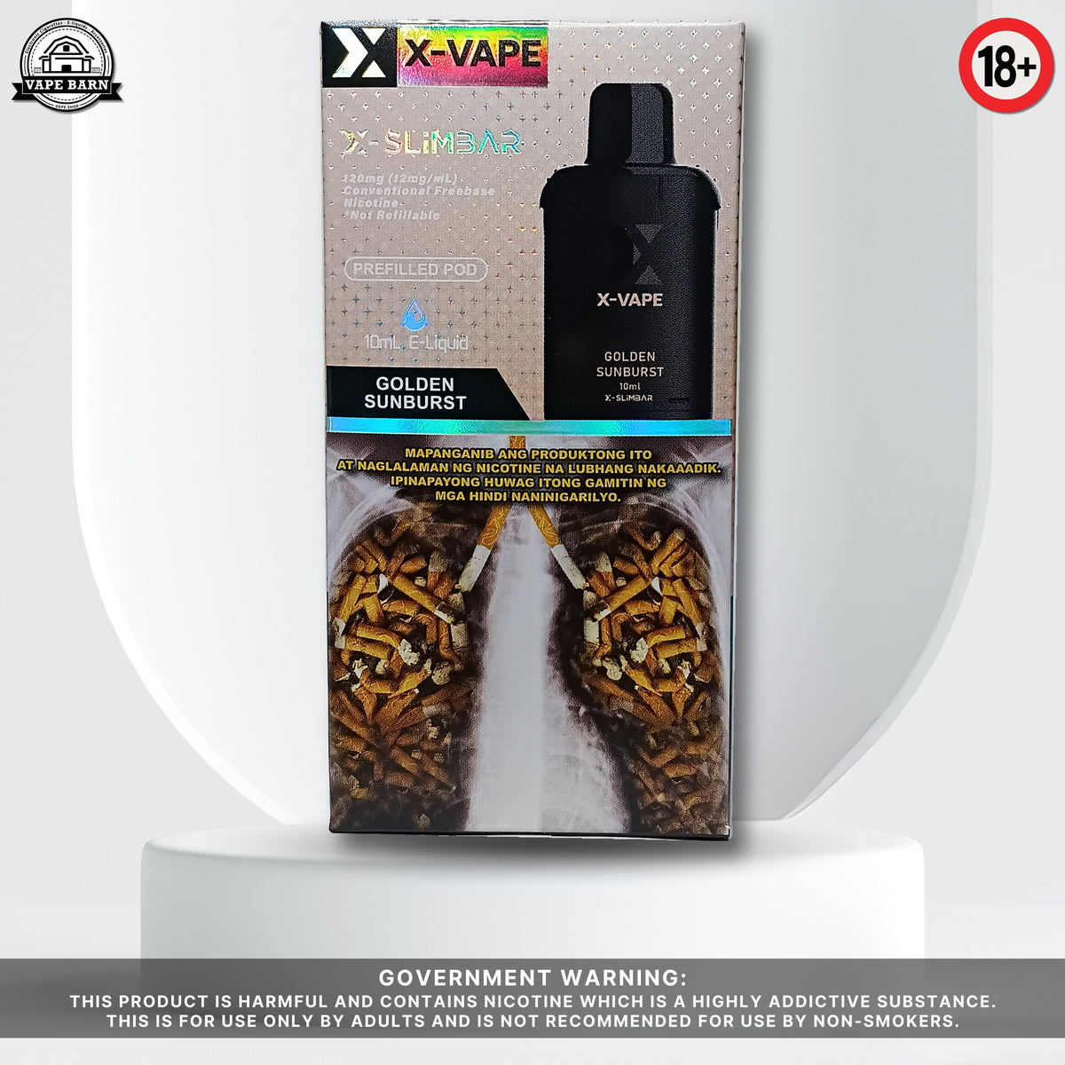 X-VAPE X-SLIMBAR (Prefilled Pod) 1.2% - Golden Sunburst