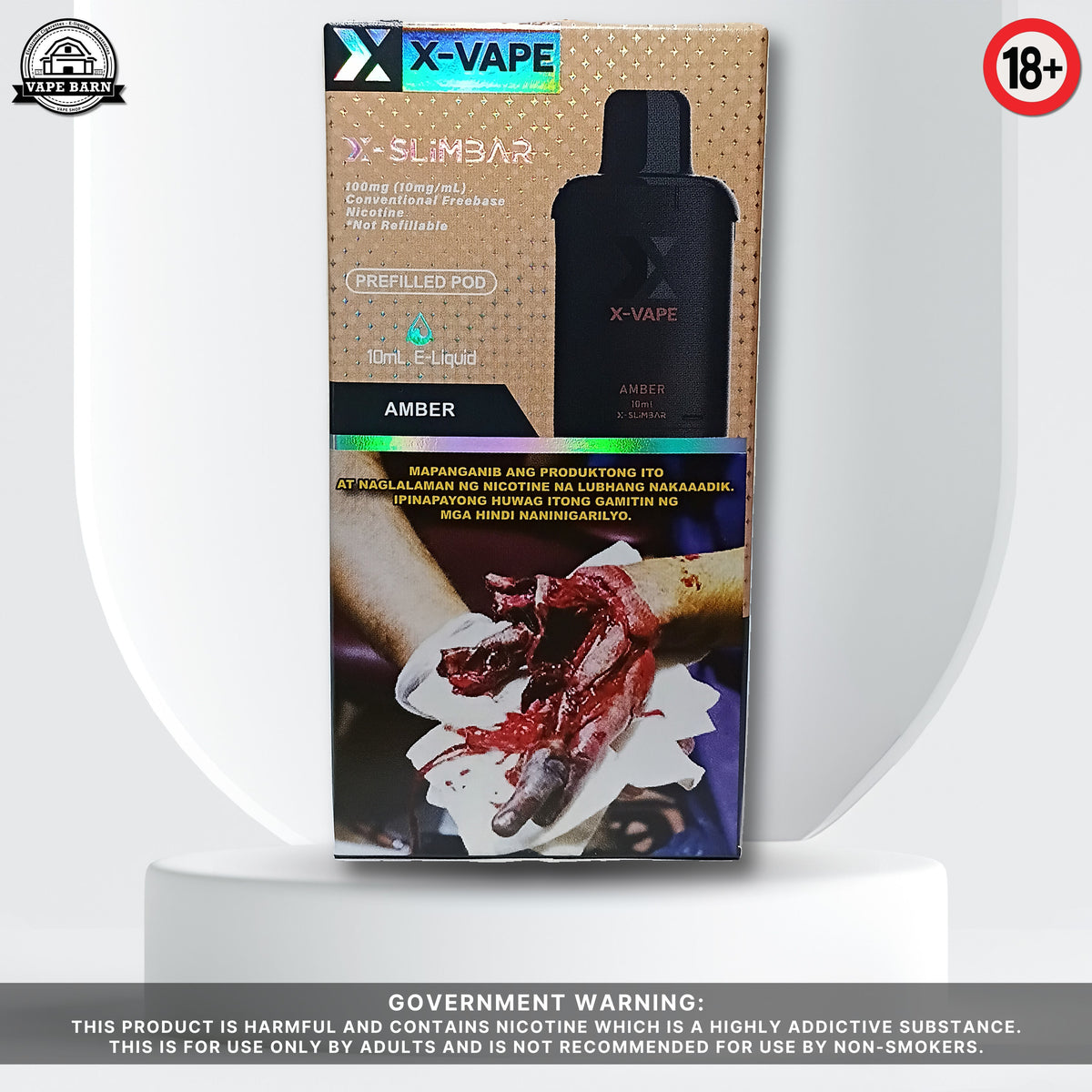 X-VAPE X-SLIMBAR (Prefilled Pod) 1.2% - Amber