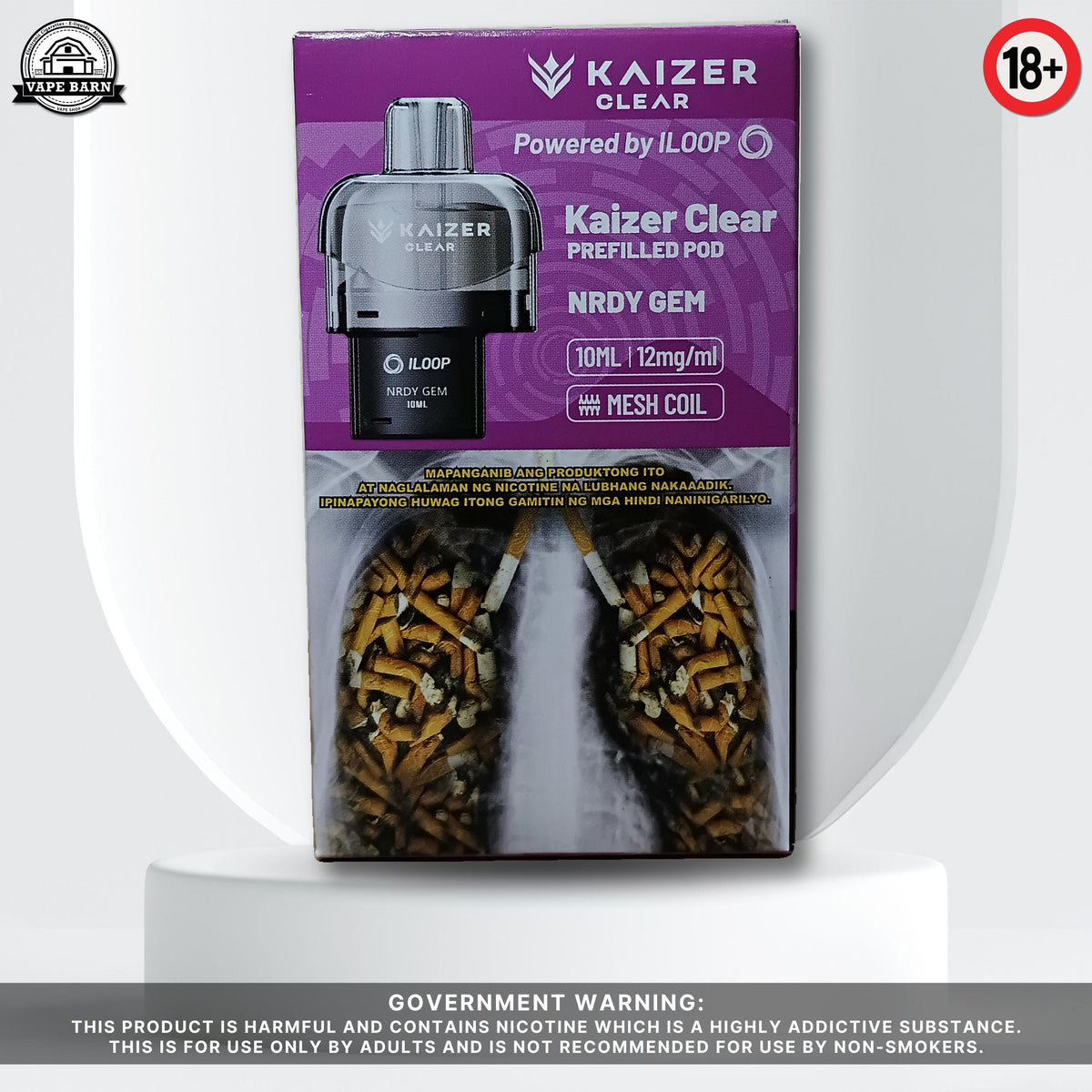 KAIZER Clear (Prefilled Pod) 1.2% - Nerdy Gem