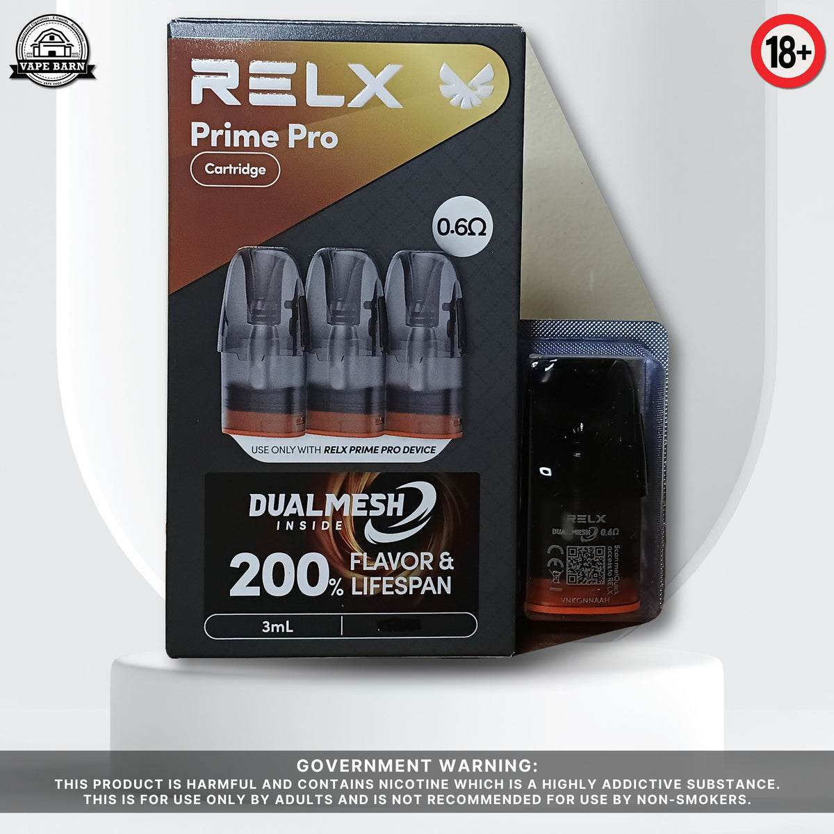 RELX Prime Pro Cartridge 0.6 Ohms (Front)